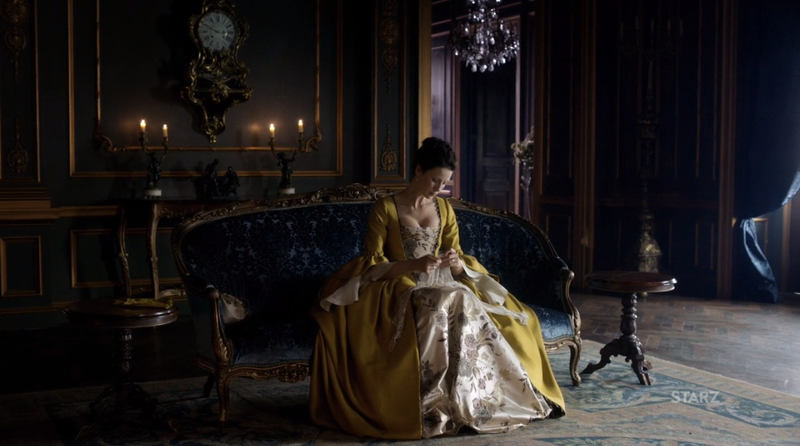 Illustration for article titled Outlander: Somebody Please Help Claire, Who Is Being Stifled By Ruffles and Lace